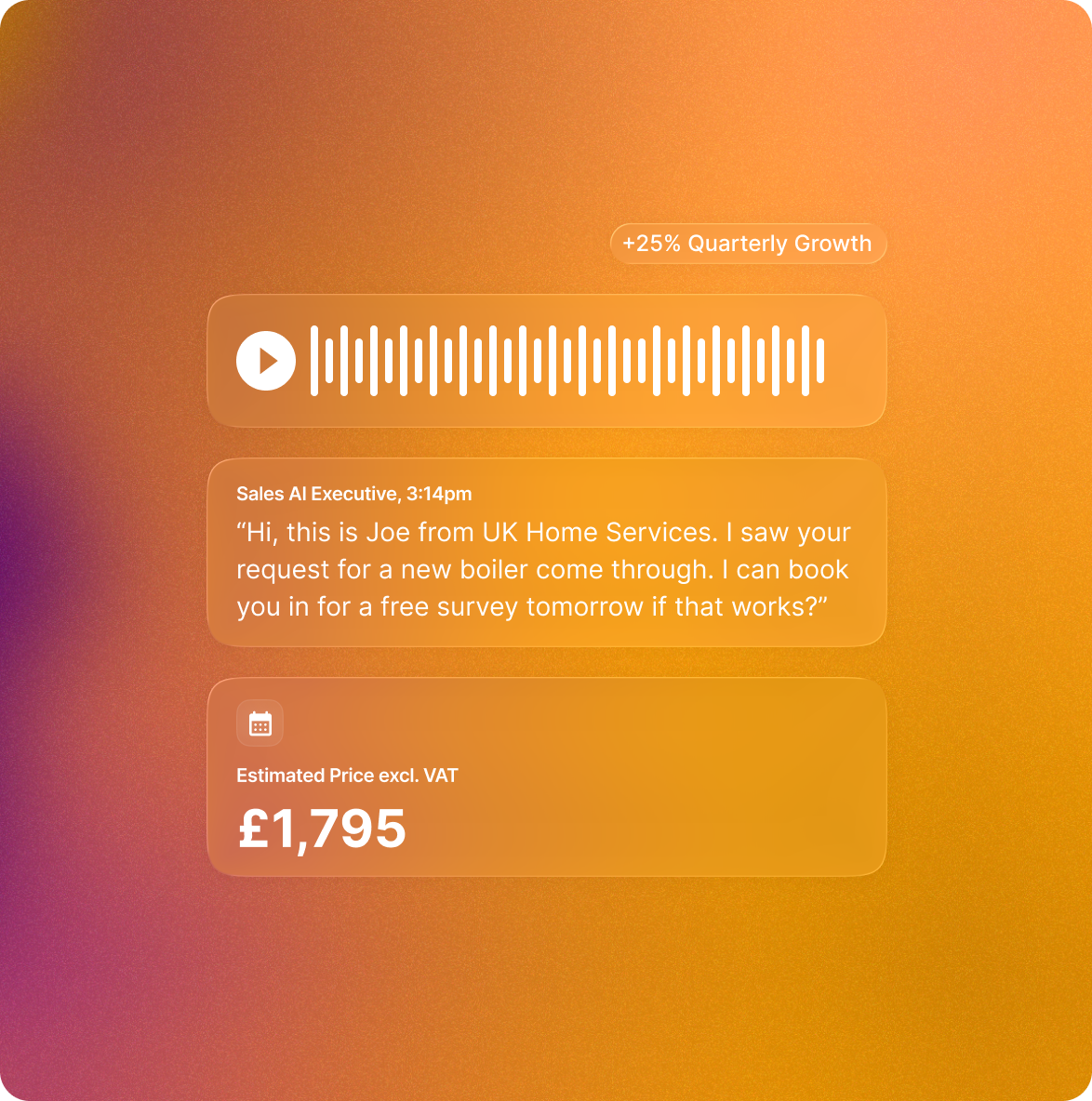 Elyos AI Account Executive calling a customer to book in a new boiler